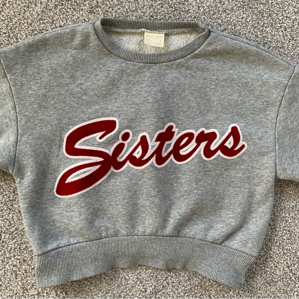 Zara Kids Sisters Crop Sweatshirt